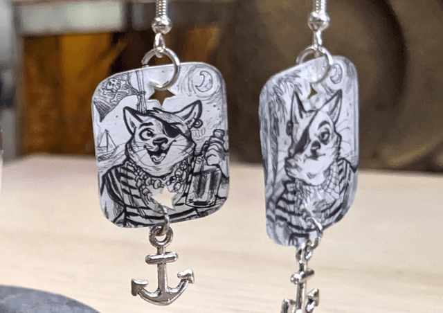 Pré-commande _ Boucles d'oreilles, sur mesure, uniques, dessinées à la main