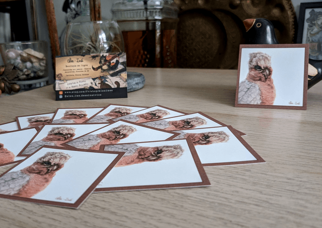 Portrait Cacatoès  Mini Exlibris Soft Touch, format 6,5x6,5 cm