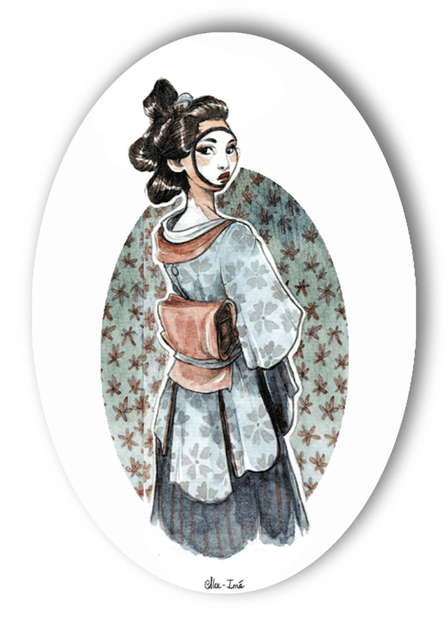 Geisha, Broche Soft Touch ovale