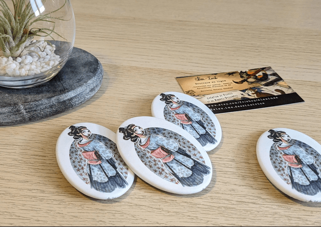 Geisha, Broche Soft Touch ovale