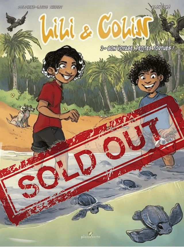 actuellement indisponible _ Album de bande dessinée &quot;Lili et Colin, tome 2, Bon Voyage Petite Tortue&quot;, dédicacé
